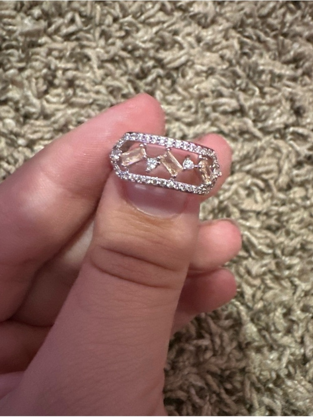 smokey topaz cubic zirconia with rhodium plating